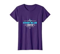 Código de Enfermera de Emergencia Blue Crew Response Team Gift Camiseta, Mujer, Morado, XXL