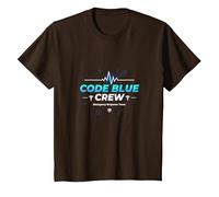 Código de Enfermera de Emergencia Blue Crew Response Team Gift Camiseta, Niños, Marrón, 8 años