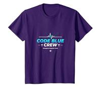 Código de Enfermera de Emergencia Blue Crew Response Team Gift Camiseta, Niños, Morado, 4 años