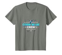 Código de Enfermera de Emergencia Blue Crew Response Team Gift Camiseta, Niños, Verde Militar Jaspeado, 2 años