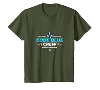 Código de Enfermera de Emergencia Blue Crew Response Team Gift Camiseta, Niños, Verde Oliva, 6 años