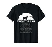 Código de la Familia del Lobo Lealtad Luna Llena Cita Gráfico Camiseta