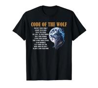 Código de la Familia del Lobo Lealtad Luna Llena Cita Gráfico Camiseta gráfica económica, Hombre, Negro, M