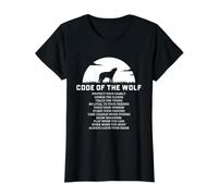 Código de la Familia del Lobo Lealtad Luna Llena Cita Gráfico Camiseta gráfica económica, Mujer, Negro, M