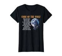 Código de la Familia del Lobo Lealtad Luna Llena Cita Gráfico Camiseta gráfica económica, Mujer, Negro, M
