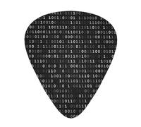 Código de programador Negro Negro,12 púas de guitarra, 3 grosores diferentes para guitarra acústica, bajo y ukelele