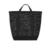 Código de programador Negro Negro,Bolsas de almuerzo de gran capacidad, bolsa de mano térmica para mujeres, hombres, trabajo, picnic, viajes.