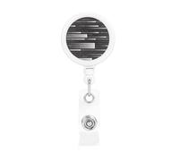 Código de programador negro,Portatarjetas retráctil, portatarjetas enrollable con clip para identificación y pinza de cocodrilo.