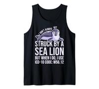 Código ICD-10 W56.12 Humor Codificación médica Médicos Codificador de Salud Camiseta sin Mangas