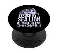 Código ICD-10 W56.12 Humor Codificación médica Médicos Codificador de Salud PopSockets PopGrip Adhesivo