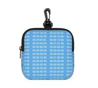 Código informático Binario Azul del Programador,Bolsa de Almacenamiento Cuadrada con Cremallera, Monedero de Neopreno, Carteras pequeñas, Monedero pequeño, Monedero