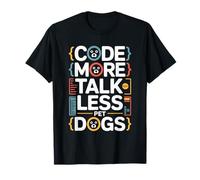 Código Más Hablar Menos Perros Mascotas Programador Humor Camiseta