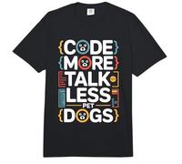 Código Más Hablar Menos Perros Mascotas Programador Humor Comfort Colors Adult Heavyweight T-Shirt