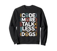 Código Más Hablar Menos Perros Mascotas Programador Humor Sudadera