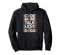 Código Más Hablar Menos Perros Mascotas Programador Humor Sudadera con Capucha
