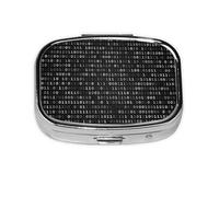 Código Programador Negro Negro, Pastillero cuadrado para bolsillo o monedero, pequeño contenedor de pastillas, organizador de pastillas de viaje