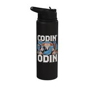 Codin' Odin - Funny Coder Desarrollador de software Codificación de computadoras Stainless Steel Insulated Water Bottle