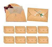 CODIRATO 100 PCS Sobre de Papel Kraft Pequeños Con Cierre de Corazón, Mini Sobres Vintage para Bodas, Tarjetas de Felicitación, Navidad (6 * 10cm)