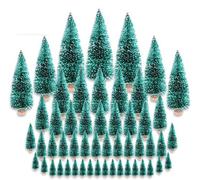 CODIRATO 48 PCS Árbol de Navidad Artificial en Miniatura para Mesa, Mini Árboles de Nieve de Sisal para Decoración del Hogar, Fiesta (6 Tamaños)