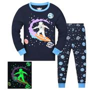 Codkkre Pijamas para niños Espacio Planeta Manga Larga Algodón Invierno Navidad Ropa de Dormir 3 años