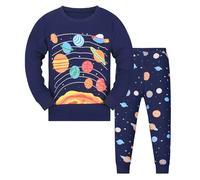 Codkkre Pijamas para niños Espacio Planeta Manga Larga Algodón Invierno Navidad Ropa de Dormir 7 años