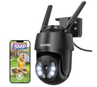 Codnida 5MP Camara Vigilancia WiFi Exterior/Interior, 2,4/5Ghz PTZ Cámara Domicilio con Detección de Movimiento, Visión Nocturna a Color, Alarma de Luz y Sonido, 24/7 Grabación, Compatible con Alexa