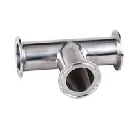 codo, 1 Uds 19mm 25 32 38 45 51 63 76 89mm OD 316 virola sanitaria de acero inoxidable conector en T 3 vías accesorio tubería,5 "-4" Tri abrazadera(32mm x Ferrule 50.5)