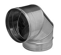 Codo - codo de acero inoxidable 316L, ángulo de 90 grados, diámetro de 100 mm, ideal para sistemas de ventilación y chimeneas.