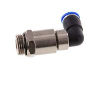 Codo de 10 mm y G1/2'' Junta giratoria rápida Rosca macho níquel-latón/PBT NBR Giratorio