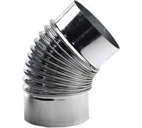 Codo De 45° for Tubo De Chimenea De Estufa, 100 mm/120 mm/150 mm/160 mm/200 mm, Tubo Adaptador Galvanizado for Chimenea, Codo for Tubo De Estufa, Tubo De Chimenea Resistente Al Calor(100mm)