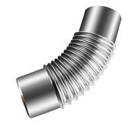 Codo De 45° for Tubo De Escape De Chimenea De Ø 150mm, Tubo Adaptador De Conducto De Humos for Estufa, Codo Resistente Al Calor for Tubo De Escape De Calentador De Agua, Color Plateado