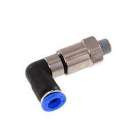 Codo de 8 mm y R1/8'' Junta giratoria rápida Rosca macho Niquelada Latón/PBT NBR Giratorio