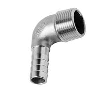 Codo De 90° De Acero Inoxidable, 1 Pieza, 8 Mm-20 Mm Y 25 Mm, Con Espiga For Manguera, Rosca Macho De 1/4", 3/8", 1/2", 3/4" Y 1", Accesorio For Tubería Pagoda.(1/2" 12MM)