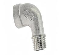 Codo de 90° de acero inoxidable SS304, conector roscado hembra x macho BSPT de 1/8" a 4" for tuberías de agua, gas y petróleo.(1/8 Inch)
