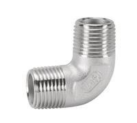 Codo de 90 grados acero inoxidable 304, DN6, DN8, DN10, DN15, DN20, DN25, DN32, 1/2" BSPT, for conectar tuberías y válvulas(M-M,3/8")