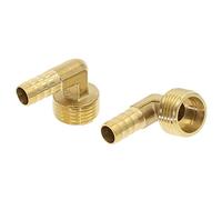 Codo de 90 Grados, Codo de latón, Manguera Barb OD 6-19 mm 90 Grados Hilo masculino1/8 1/4 "3/8" 1/2 "Bspelbow Brass Barbed Connector Conector acoplador Cobre, 1", 16 mm (Color: