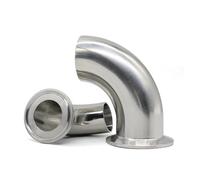 Codo de 90 grados de 1,5" y 4" con tres clips, accesorios de acero inoxidable 304/316L, diámetro exterior de tubería, soldado por la parte posterior, hecho en casa(SUS316L,102MM FERRULE 119_1 PCS)