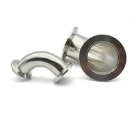 Codo de 90 grados de acero inoxidable 304 for vacío KF, conexión rápida, unión con brida, KF16, KF25, KF40 y KF50(KF25)