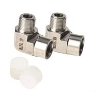 Codo de 90 grados NPT resistente de 3/8 grados, 2 piezas de acero inoxidable 304 roscado para caldera, radiador, línea de combustible, resistente a la corrosión, sello de alta presión