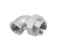 Codo de 90 grados, rosca BSP, SS304, conector hembra for tubería - Conector de unión viva duradero (1 pieza)(Tan,1-1/2in)