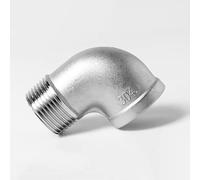 Codo de acero inoxidable, 1 pieza de conector acoplamiento tubería codo 90 grados con rosca hembra a macho BSP NPT acero inoxidable 304 316(304SS NPT1I8)