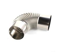 Codo de acero inoxidable for estufa, revestimiento chimenea 90 grados, conducto escape múltiple, apto for leña camping, tienda campaña con conector(60mm)