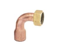 Codo de cobre para soldar con tuerca prisionera, 2GC - 22 mm - Lote de 10 unidades