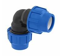 Codo de Compresión para Tubería de Polietileno de 32mm x 32 mm - 1 pieza - Accesorios de PP PN16 - Racor de Fontanería de 90 grados - Conectores de Aqua para Tuberías de PE80, PE100 - SmartProduct