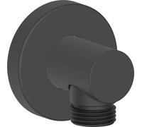 Codo de conexión a pared Duravit, roseta redonda, 55x80mm, UV0630008046, Color: Negro Mate