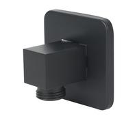 Codo de conexión de pared de latón cromado, G1/2, ángulo de salida de ducha para montaje oculto en la pared (negro)