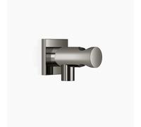Codo de conexión mural Dornbracht con soporte de ducha integrado, roseta cuadrada 60x60mm, 28490970-19, Color: Cromo oscuro