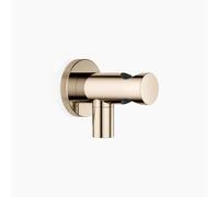 Codo de conexión mural Dornbracht con soporte de ducha integrado, roseta redonda 60mm, 28490660-26, Color: Oro claro