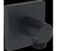Codo de conexión mural HANSA con desconector, 5118017033, Color: negro mate