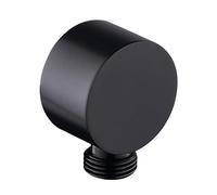 Codo de conexión universal de pared 1/2" para sistemas de ducha y ducha (negro - redondo)